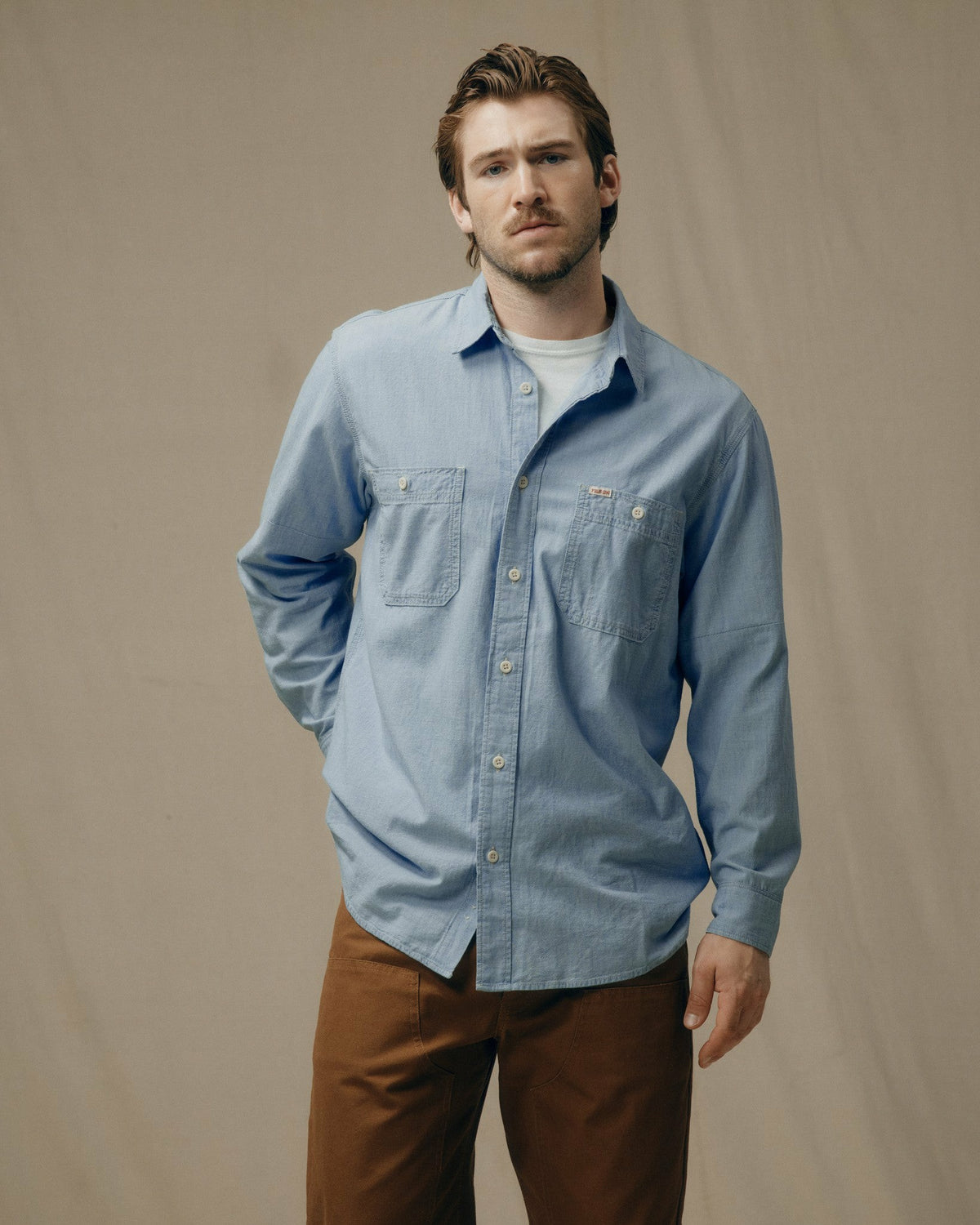 Men Filson Men's Long Sleeve Chambray CPO Shirt