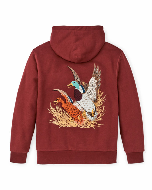 Men Filson Prospector Embroidered Hoodie - Fired Brick / Ducks