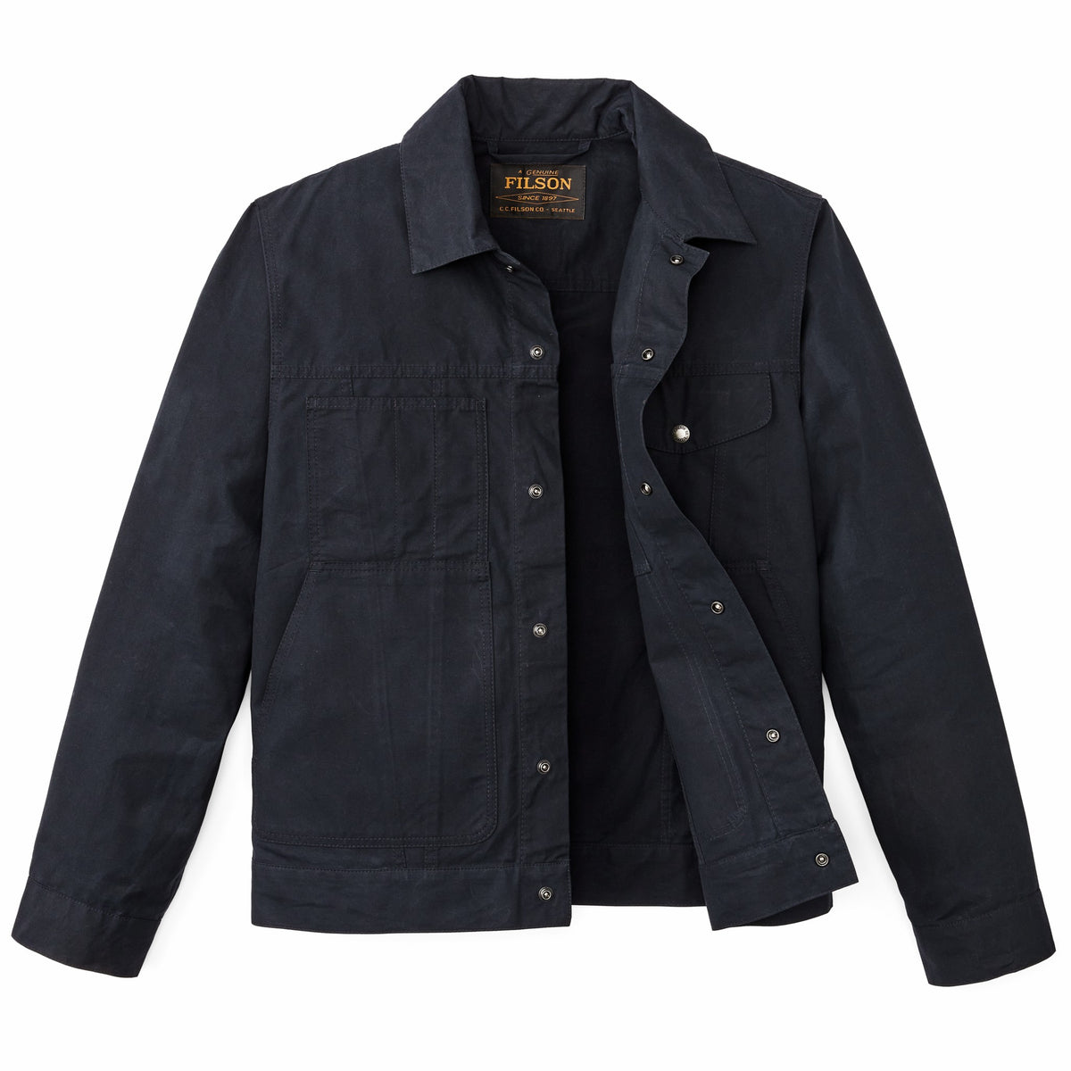 Men Filson Dry Wax Short Cruiser Jacket - Navy