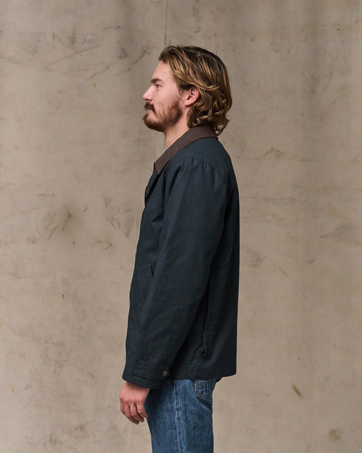 Men Filson Dry Wax Short Field Jacket - Navy