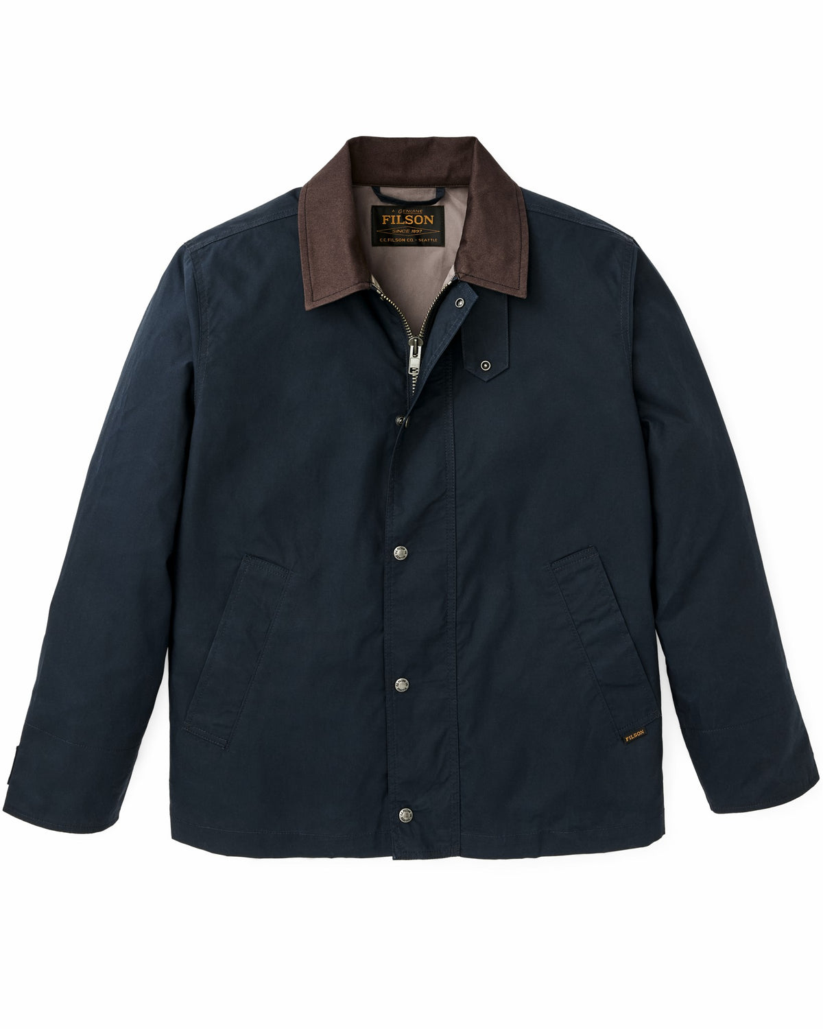 Men Filson Dry Wax Short Field Jacket - Navy