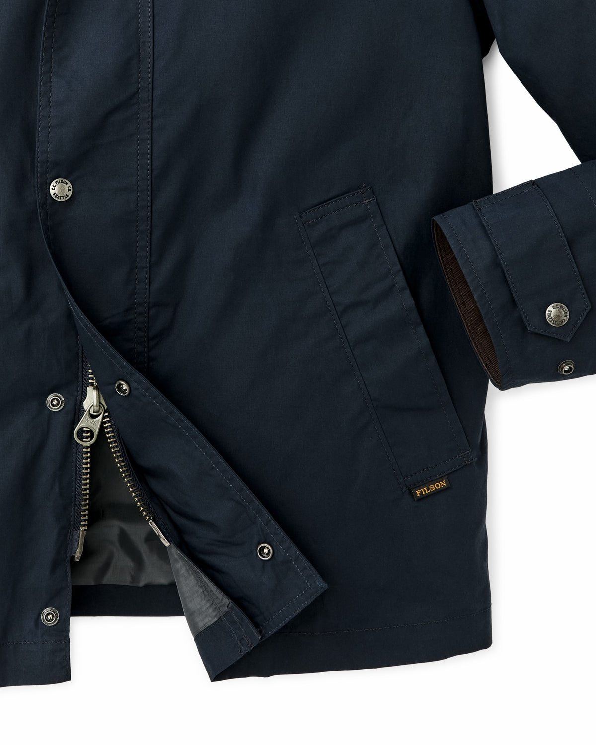 Men Filson Dry Wax Short Field Jacket - Navy