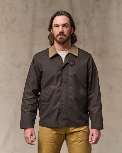 Men Filson Dry Wax Short Field Jacket - Dark Brown