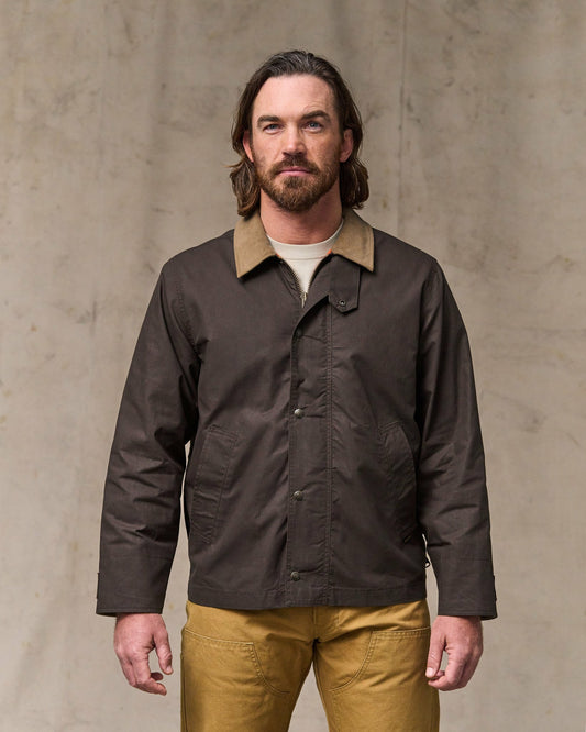 Men Filson Dry Wax Short Field Jacket - Dark Brown