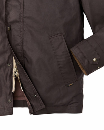 Men Filson Dry Wax Short Field Jacket - Dark Brown