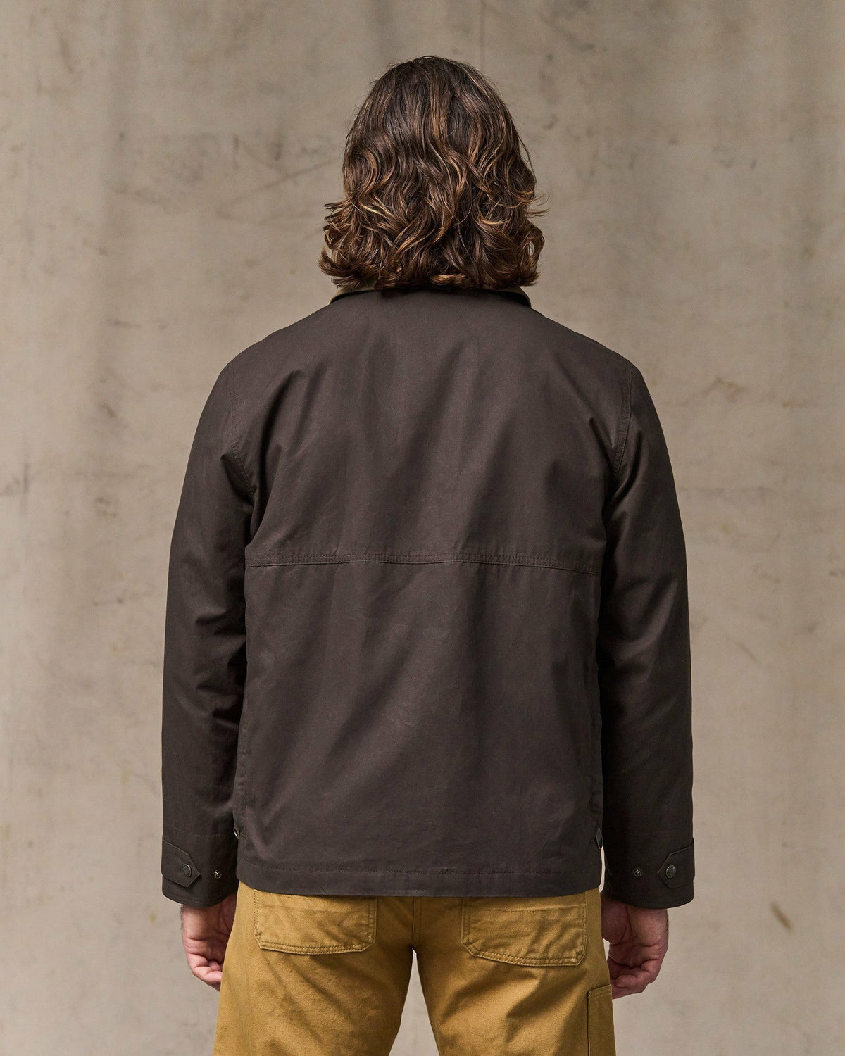 Men Filson Dry Wax Short Field Jacket - Dark Brown