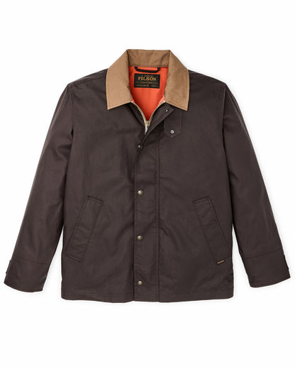 Men Filson Dry Wax Short Field Jacket - Dark Brown