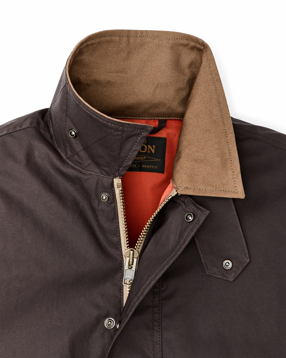 Men Filson Dry Wax Short Field Jacket - Dark Brown