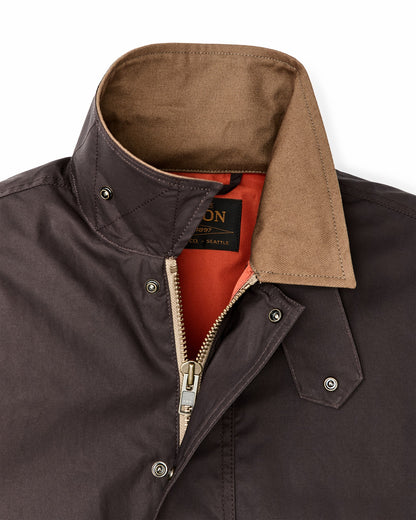 Men Filson Dry Wax Short Field Jacket - Dark Brown