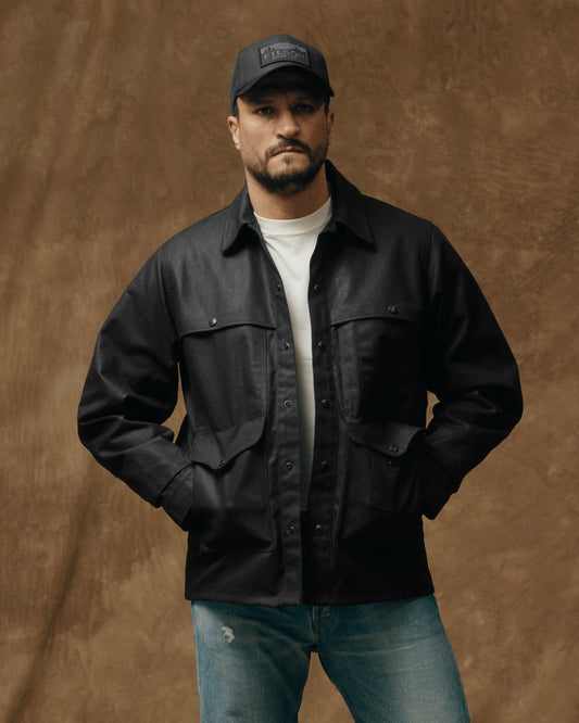 Men Filson Lined Tin Cloth Cruiser Jacket - Black