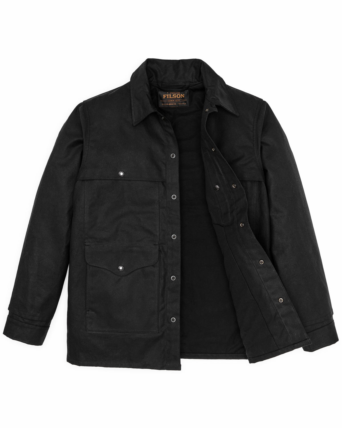 Men Filson Lined Tin Cloth Cruiser Jacket - Black