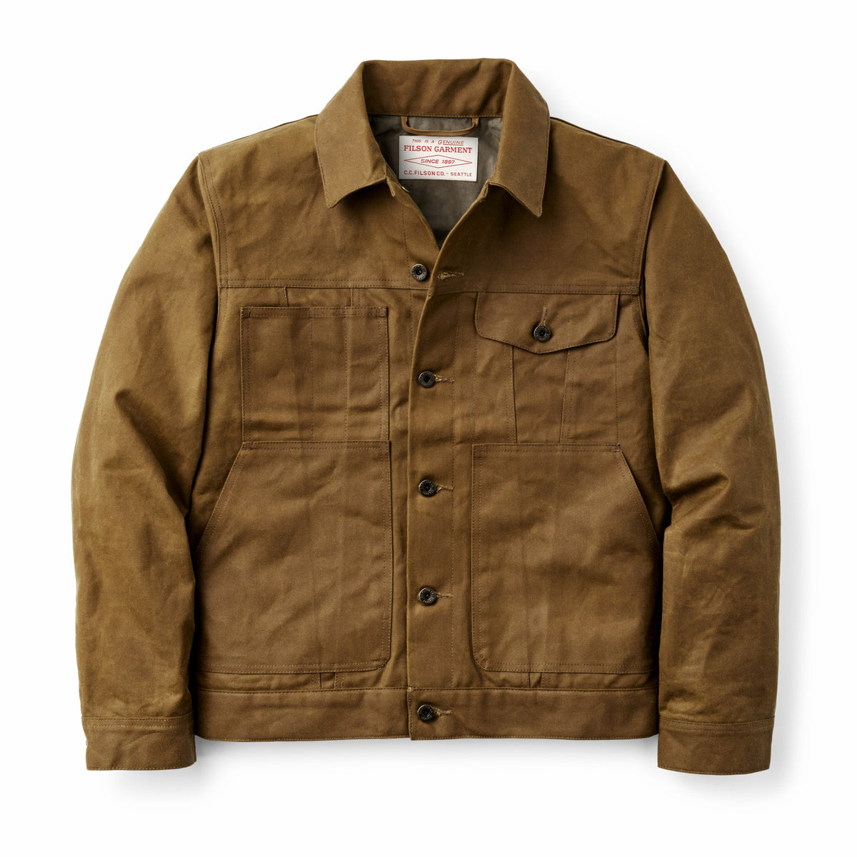 Men Filson Tin Cloth Short Lined Cruiser Jacket
