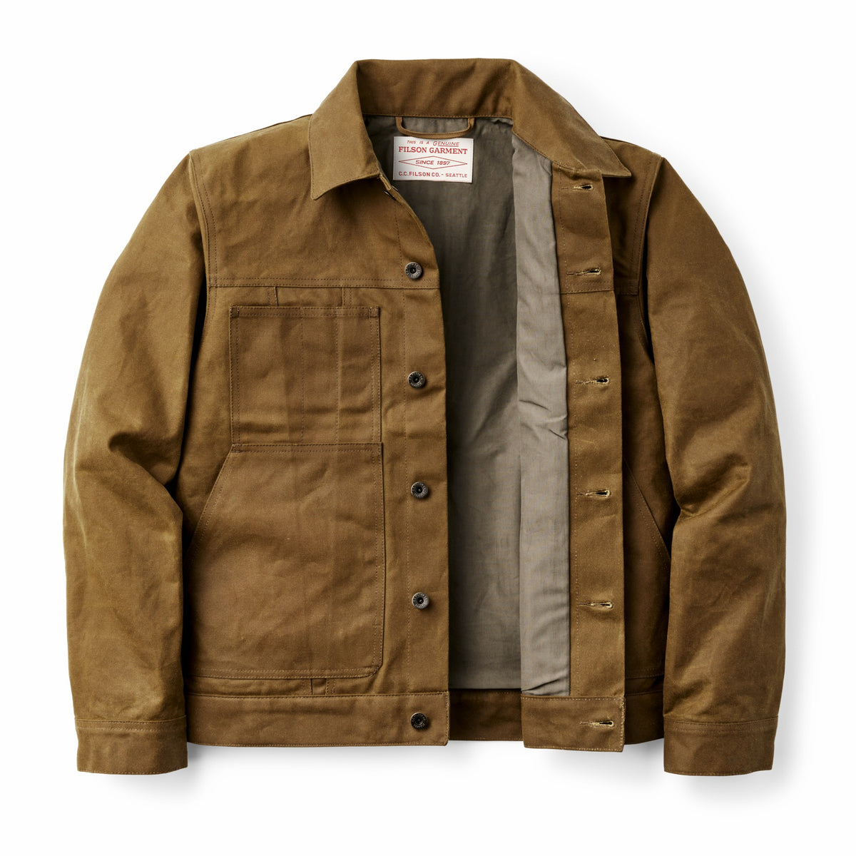 Men Filson Tin Cloth Short Lined Cruiser Jacket