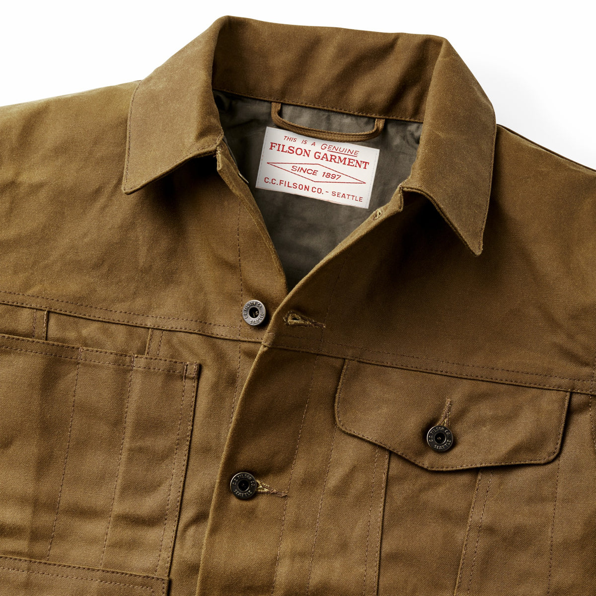 Men Filson Tin Cloth Short Lined Cruiser Jacket