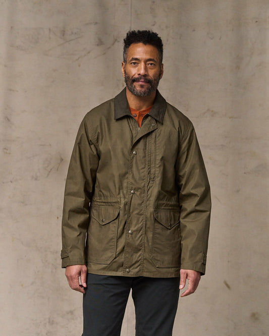 Men Filson Dry Wax Mile Marker Coat - Burnt Olive