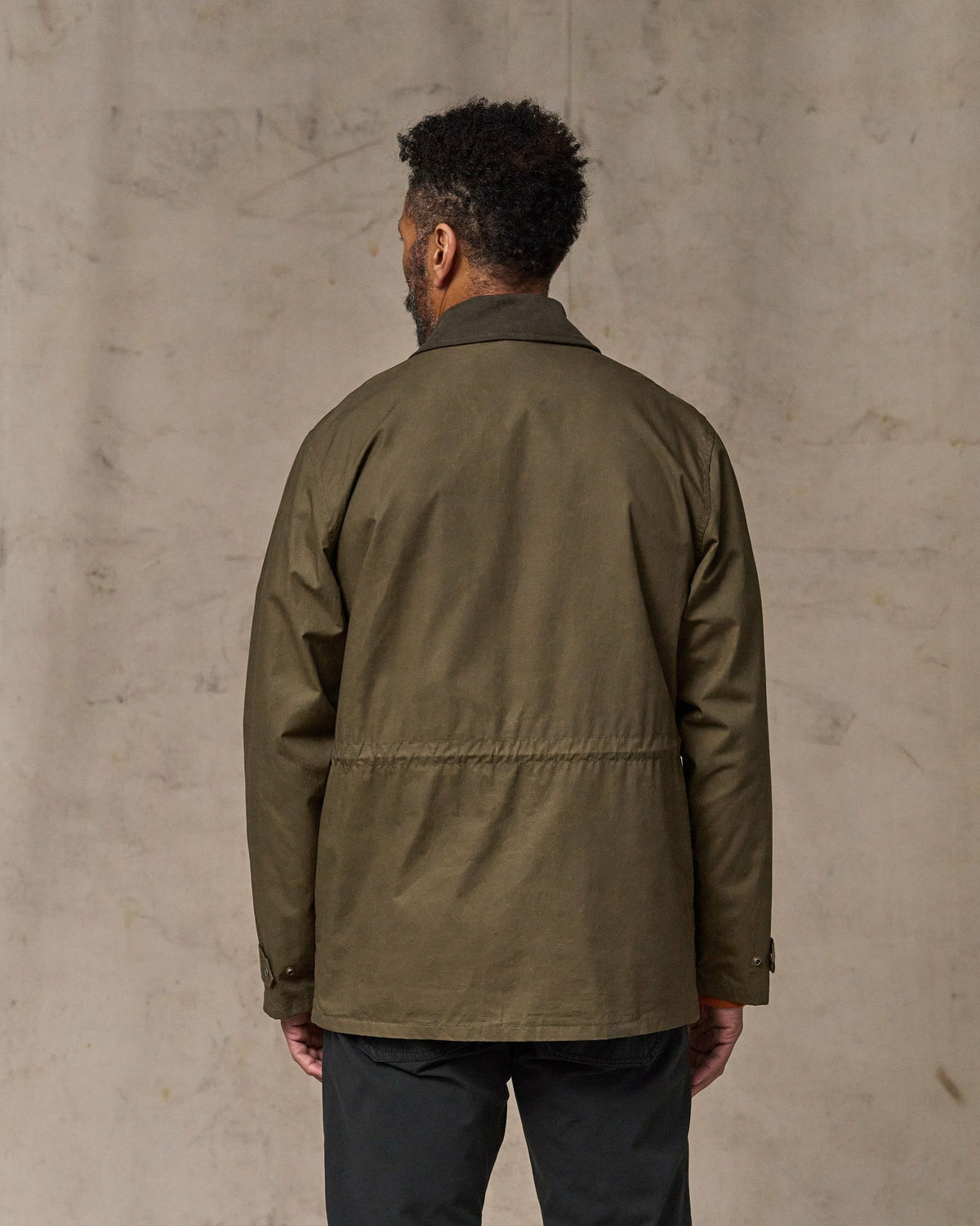 Men Filson Dry Wax Mile Marker Coat - Burnt Olive
