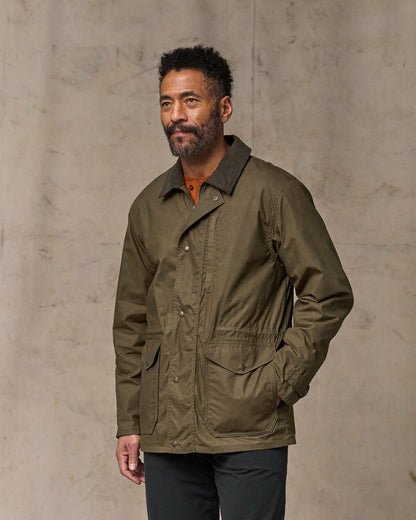 Men Filson Dry Wax Mile Marker Coat - Burnt Olive