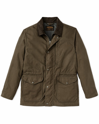 Men Filson Dry Wax Mile Marker Coat - Burnt Olive
