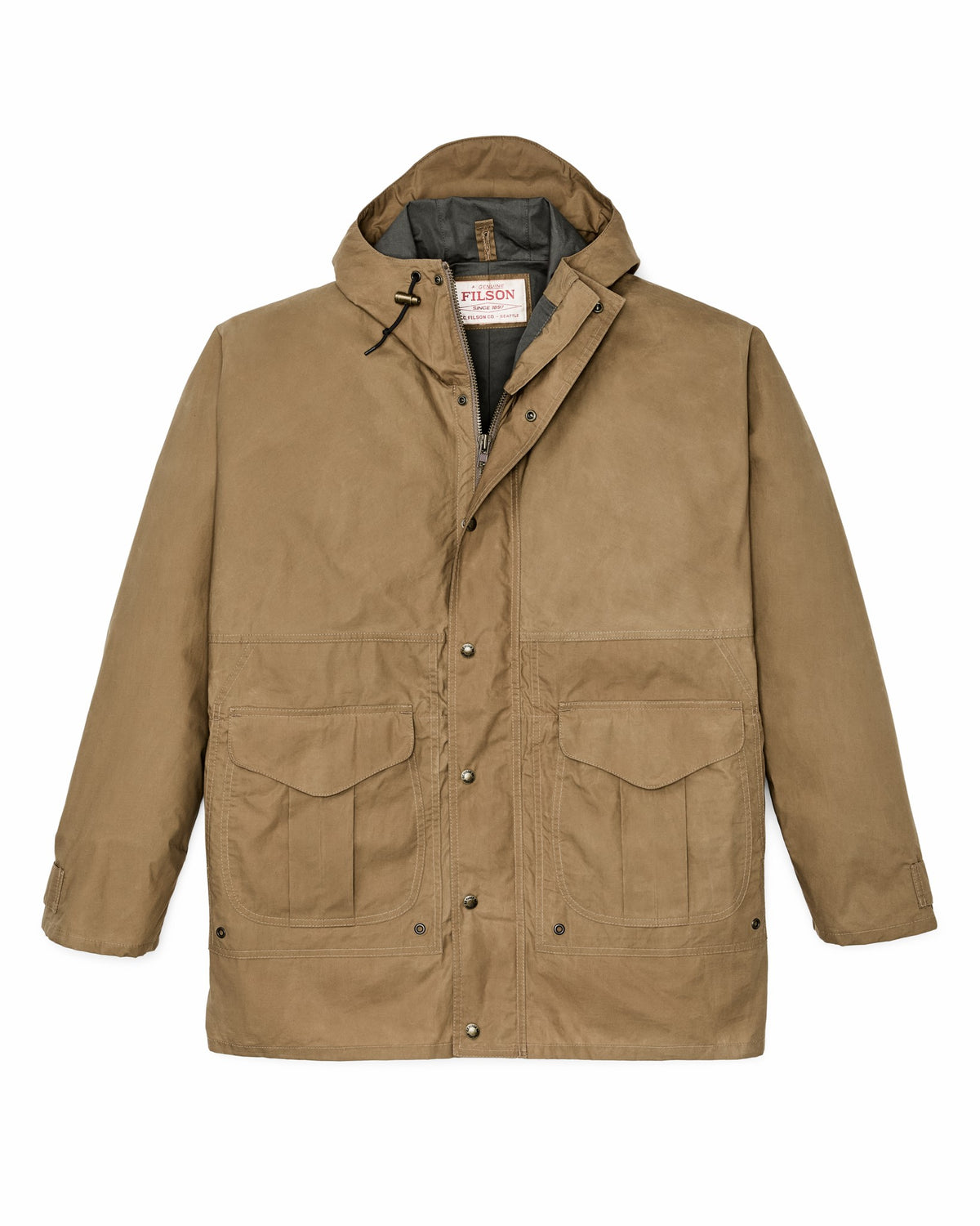Men Filson Dry Wax Omak Coat - Dark Beige