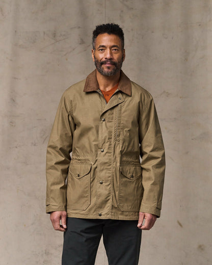 Men Filson Dry Wax Mile Marker Coat - Dark Beige