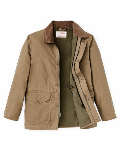 Men Filson Dry Wax Mile Marker Coat - Dark Beige