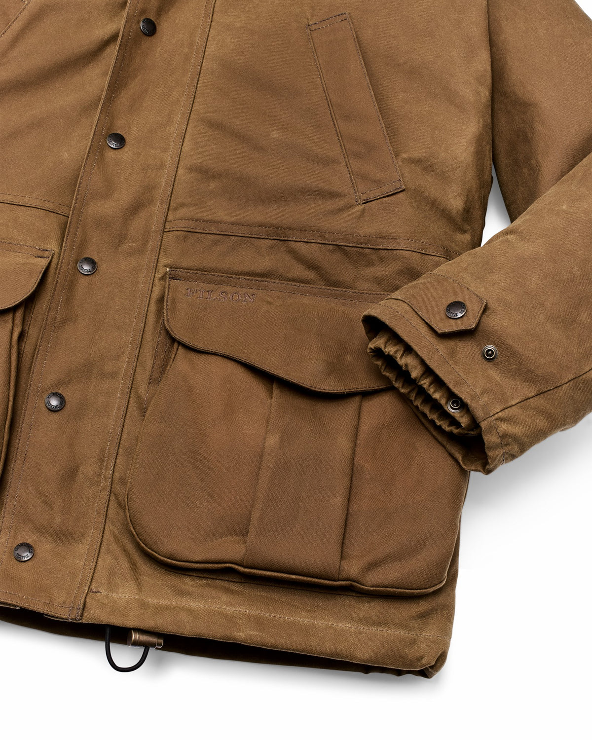 Men Filson Lined Tin Cloth Field Jacket - Dark Tan