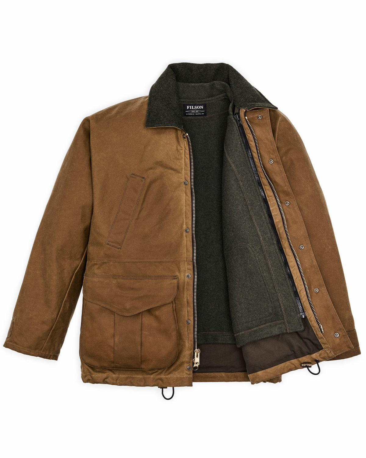 Men Filson Lined Tin Cloth Field Jacket - Dark Tan