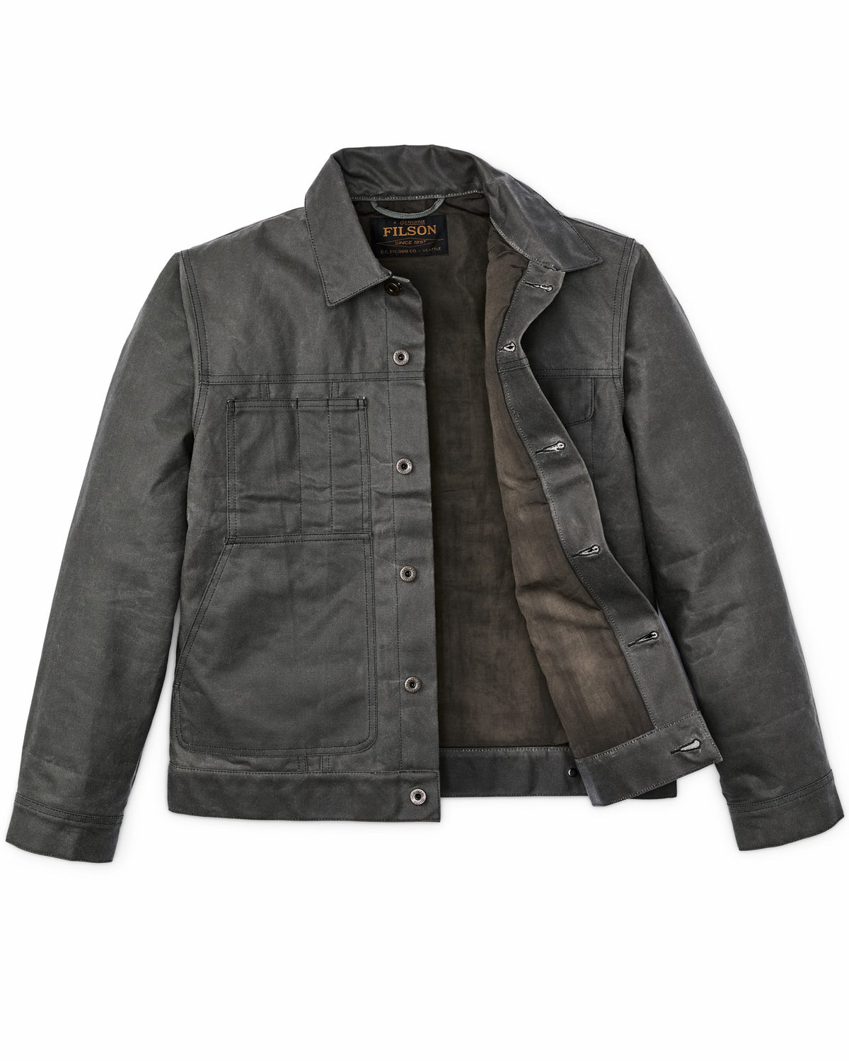 Men Filson Tin Cloth Short Lined Cruiser Jacket