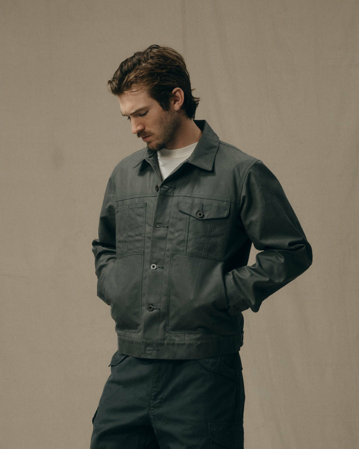 Men Filson Tin Cloth Short Lined Cruiser Jacket