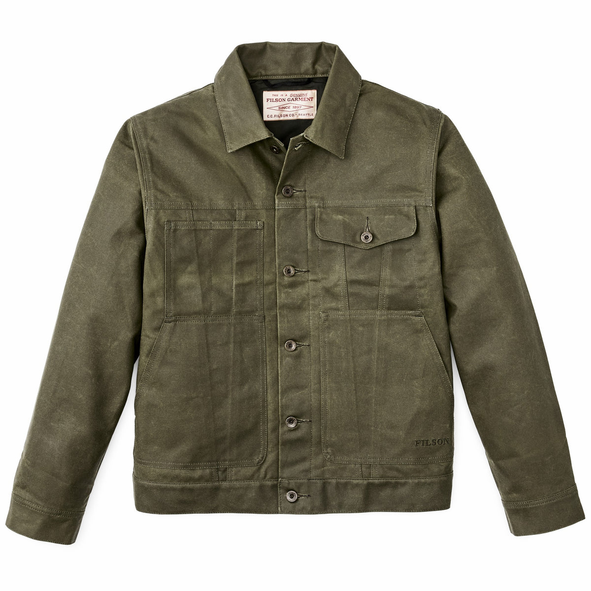 Men Filson Tin Cloth Short Lined Cruiser Jacket