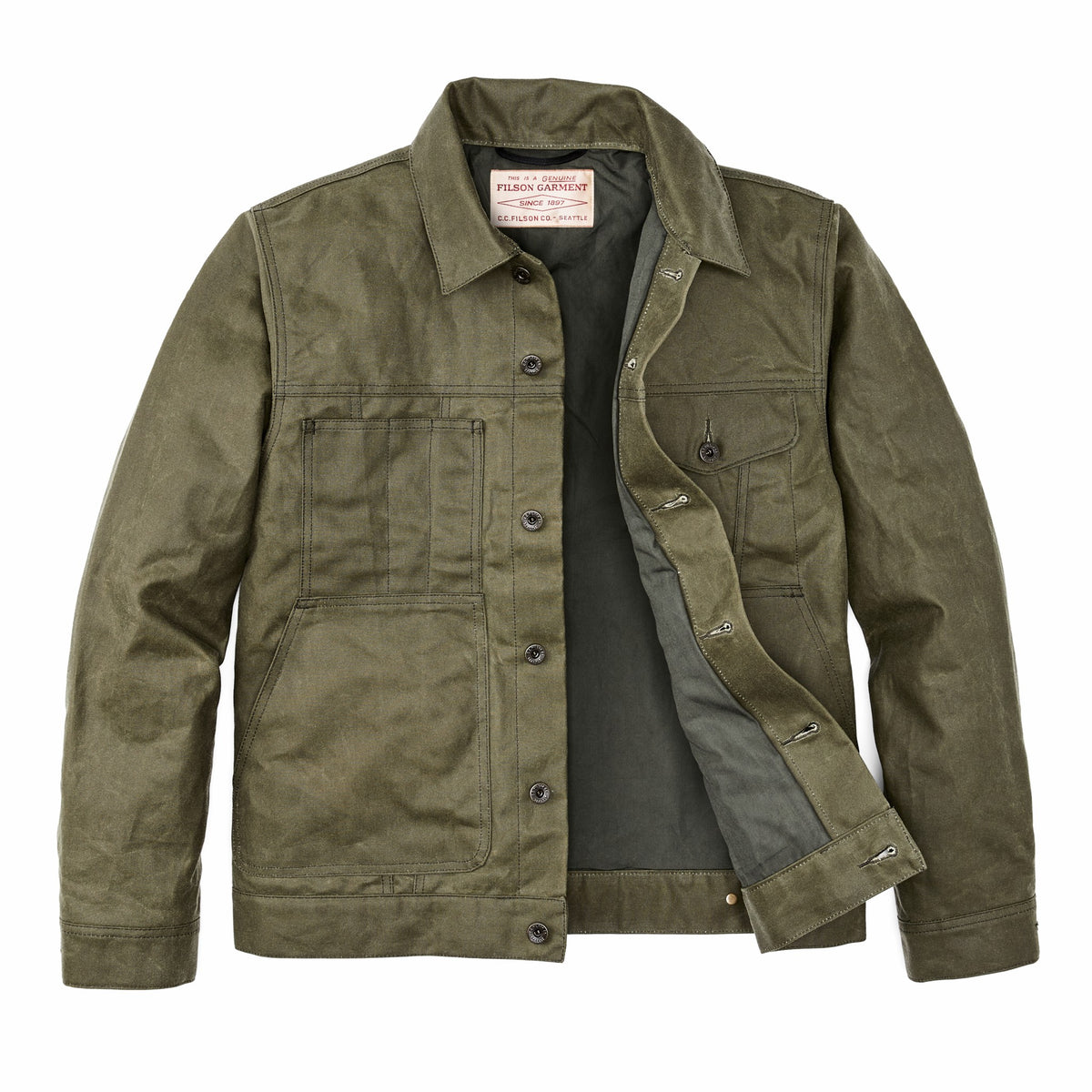 Men Filson Tin Cloth Short Lined Cruiser Jacket