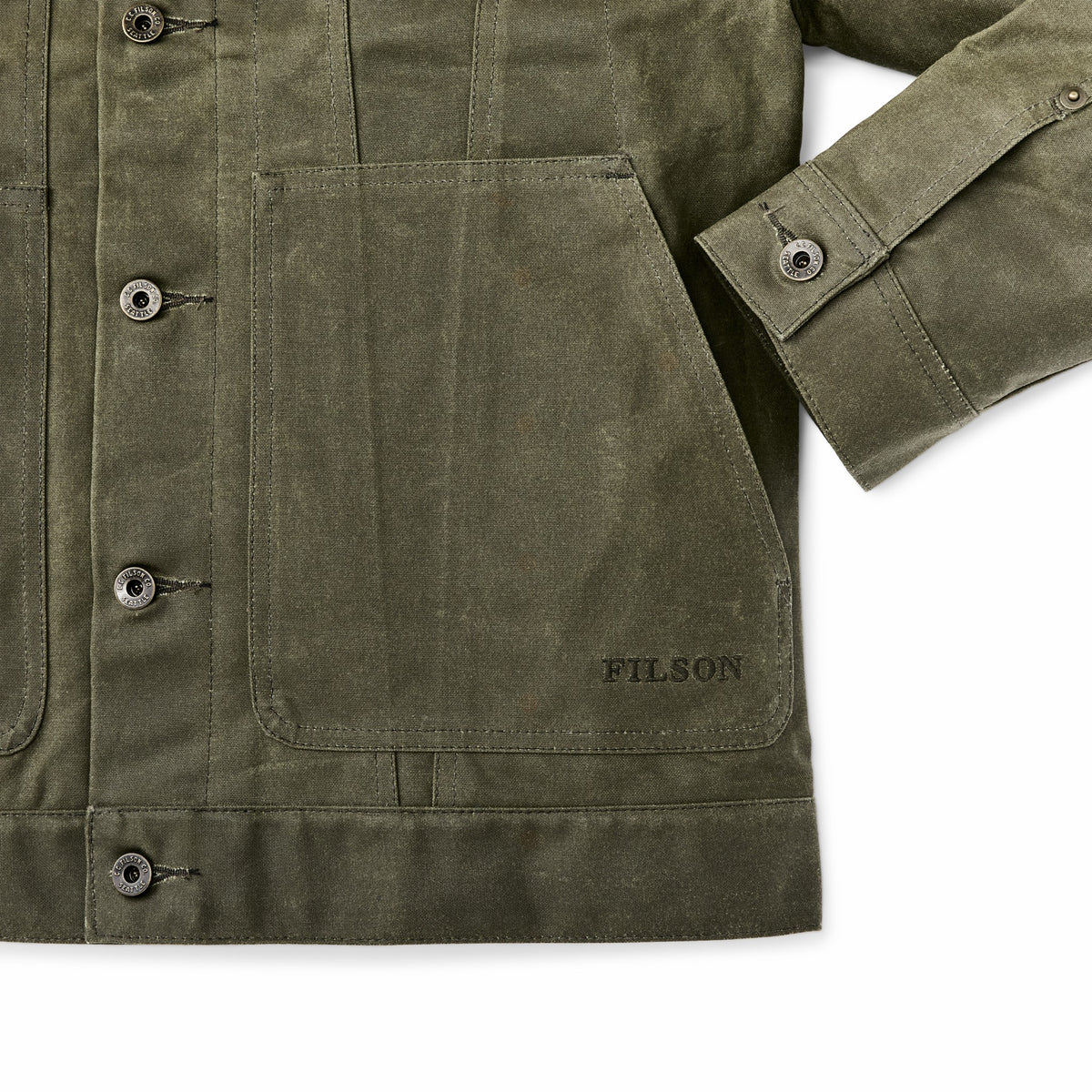 Men Filson Tin Cloth Short Lined Cruiser Jacket