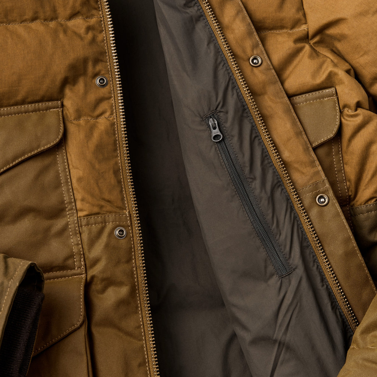 Men Filson Waxed Canvas Down Cruiser Jacket