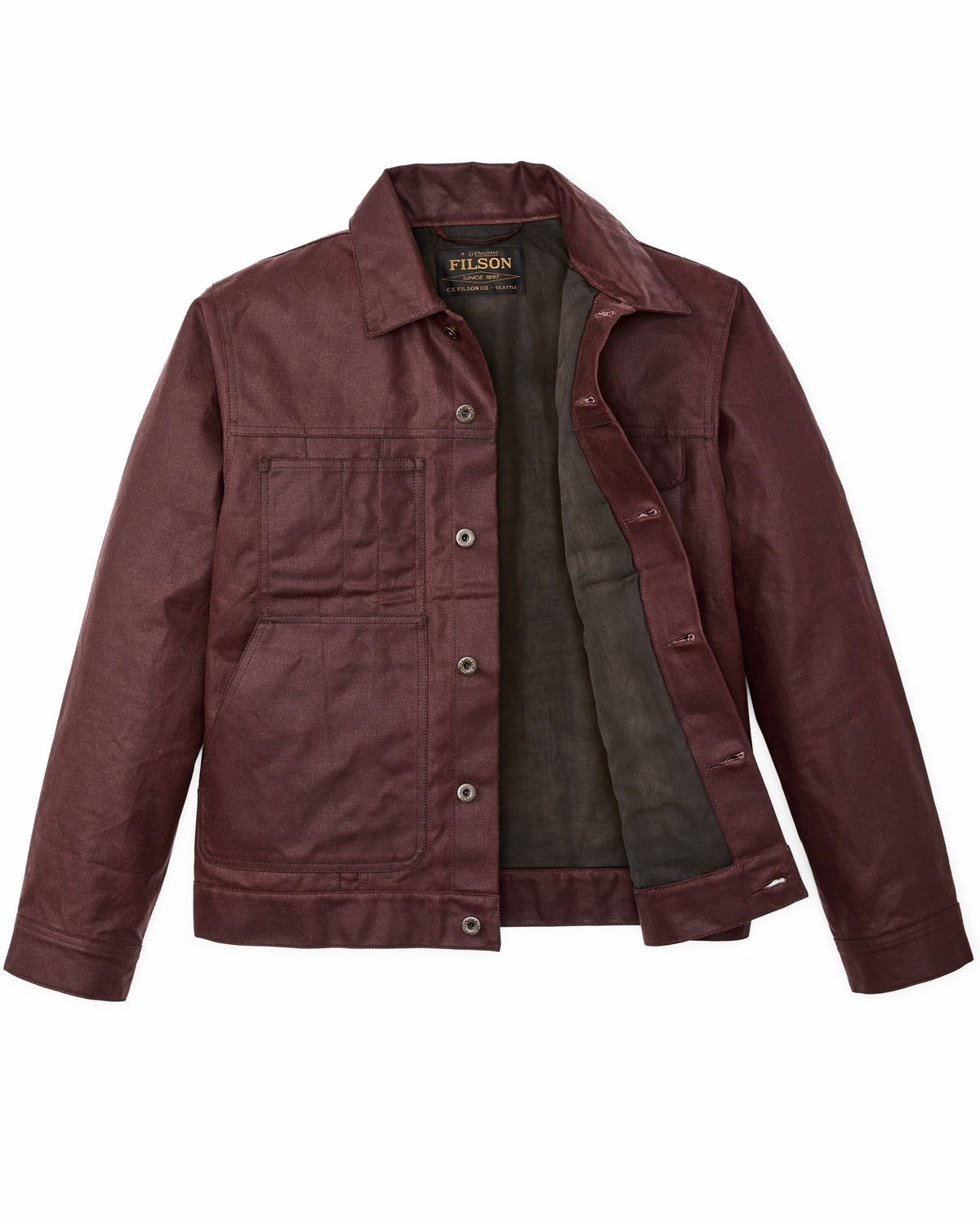 Men Filson Tin Cloth Short Lined Cruiser Jacket