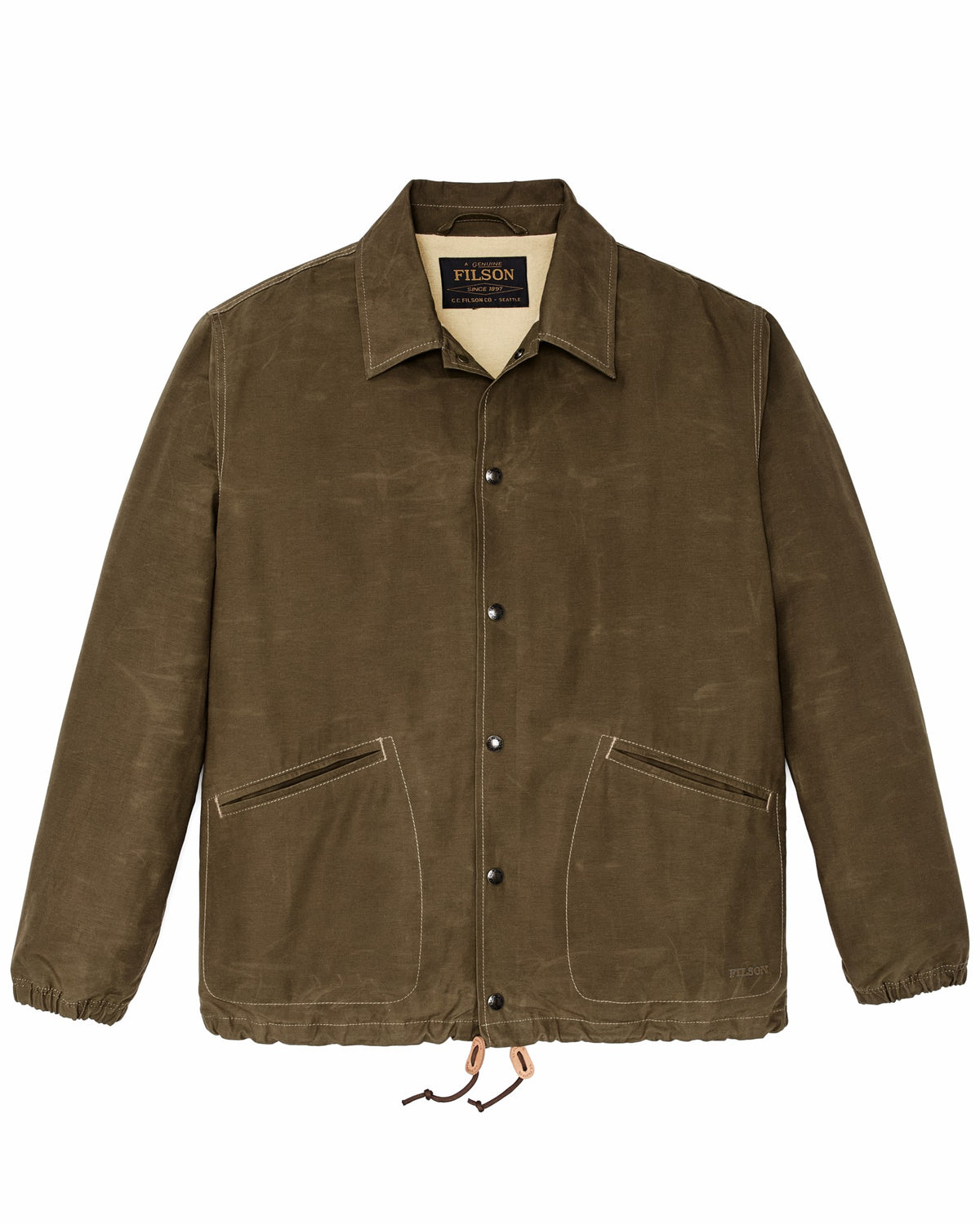Men Filson Dry Wax Windbreaker - Military Olive