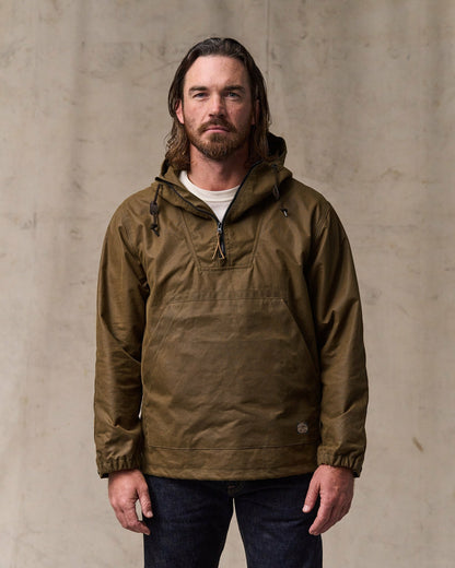 Men Filson Shelter Cloth Waxed Anorak - Dark Tan