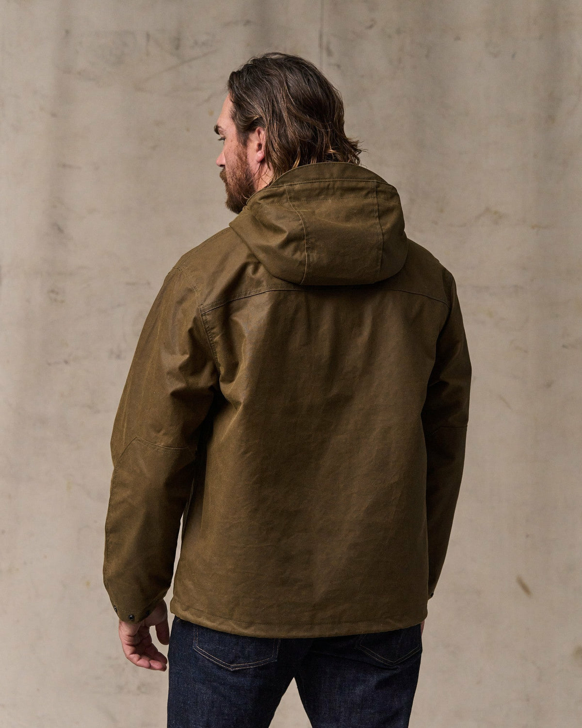 Men Filson Shelter Cloth Waxed Anorak - Dark Tan