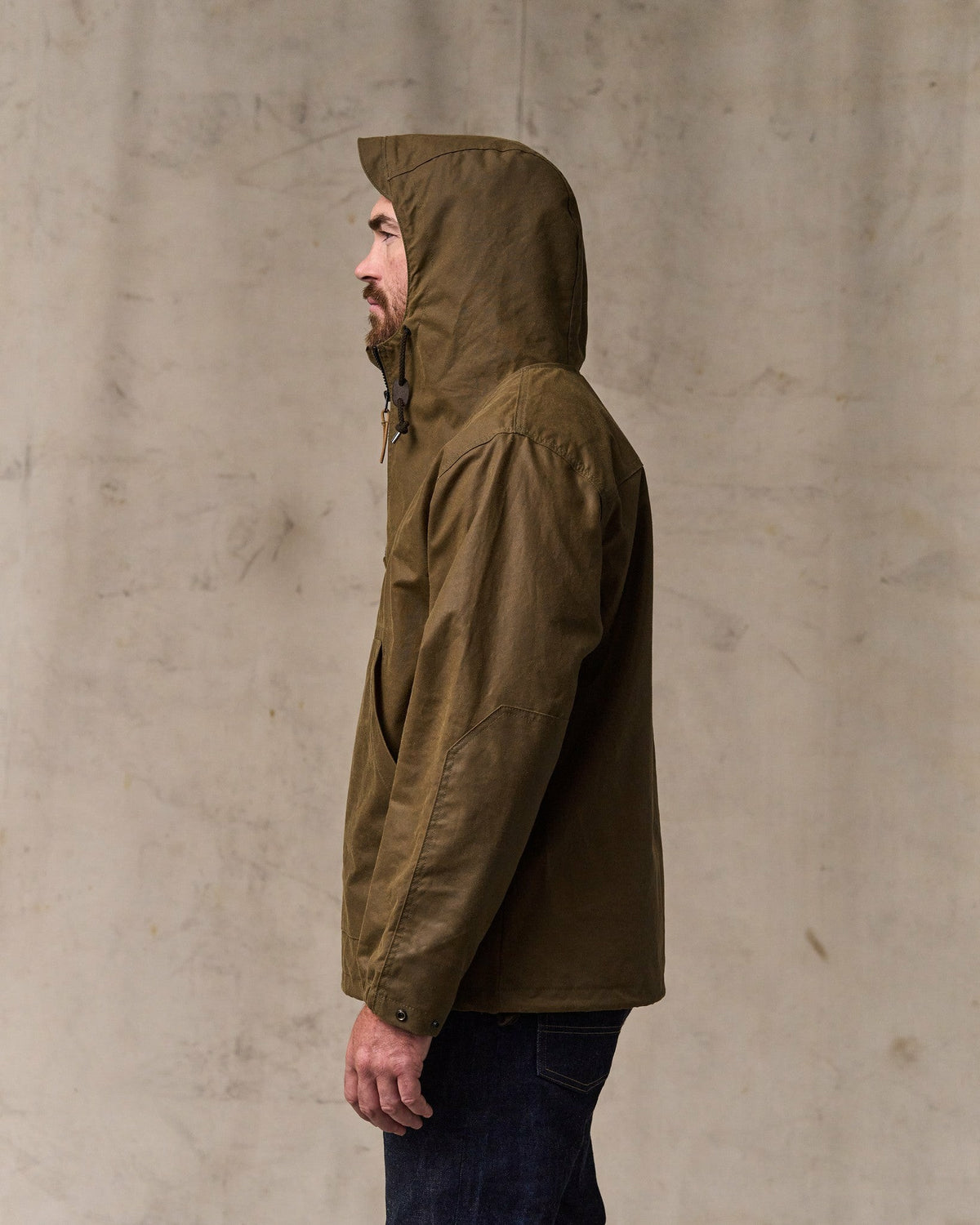 Men Filson Shelter Cloth Waxed Anorak - Dark Tan