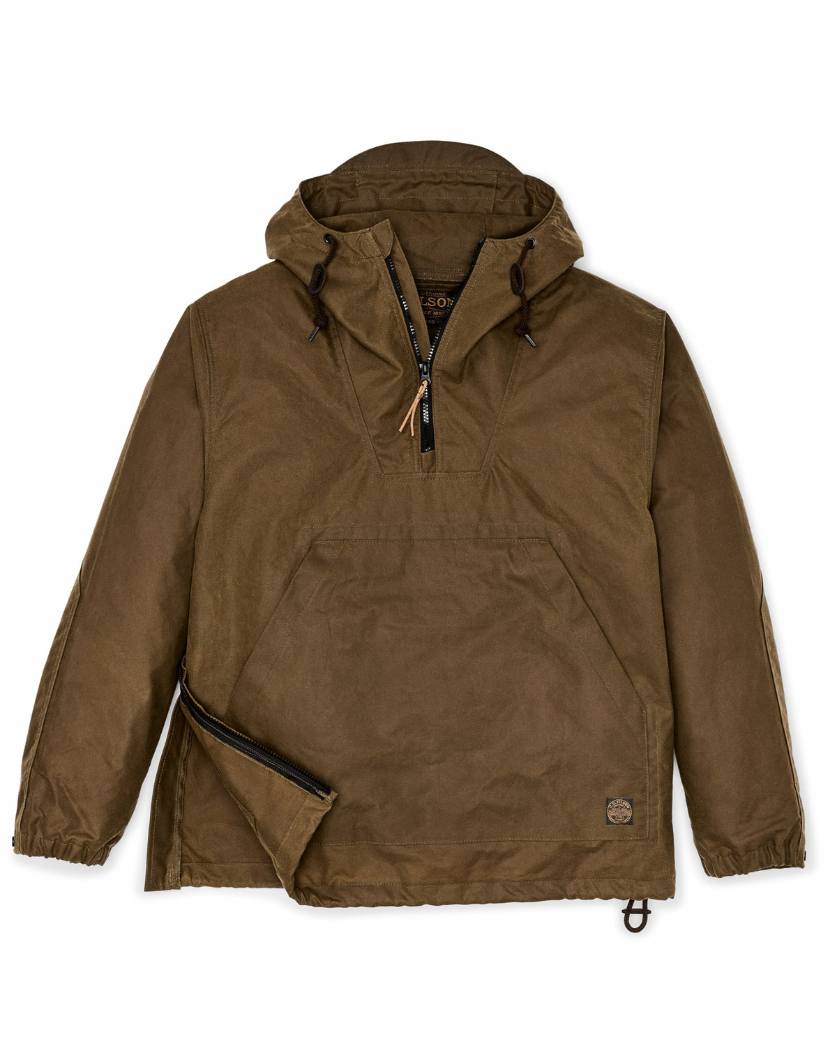 Men Filson Shelter Cloth Waxed Anorak - Dark Tan