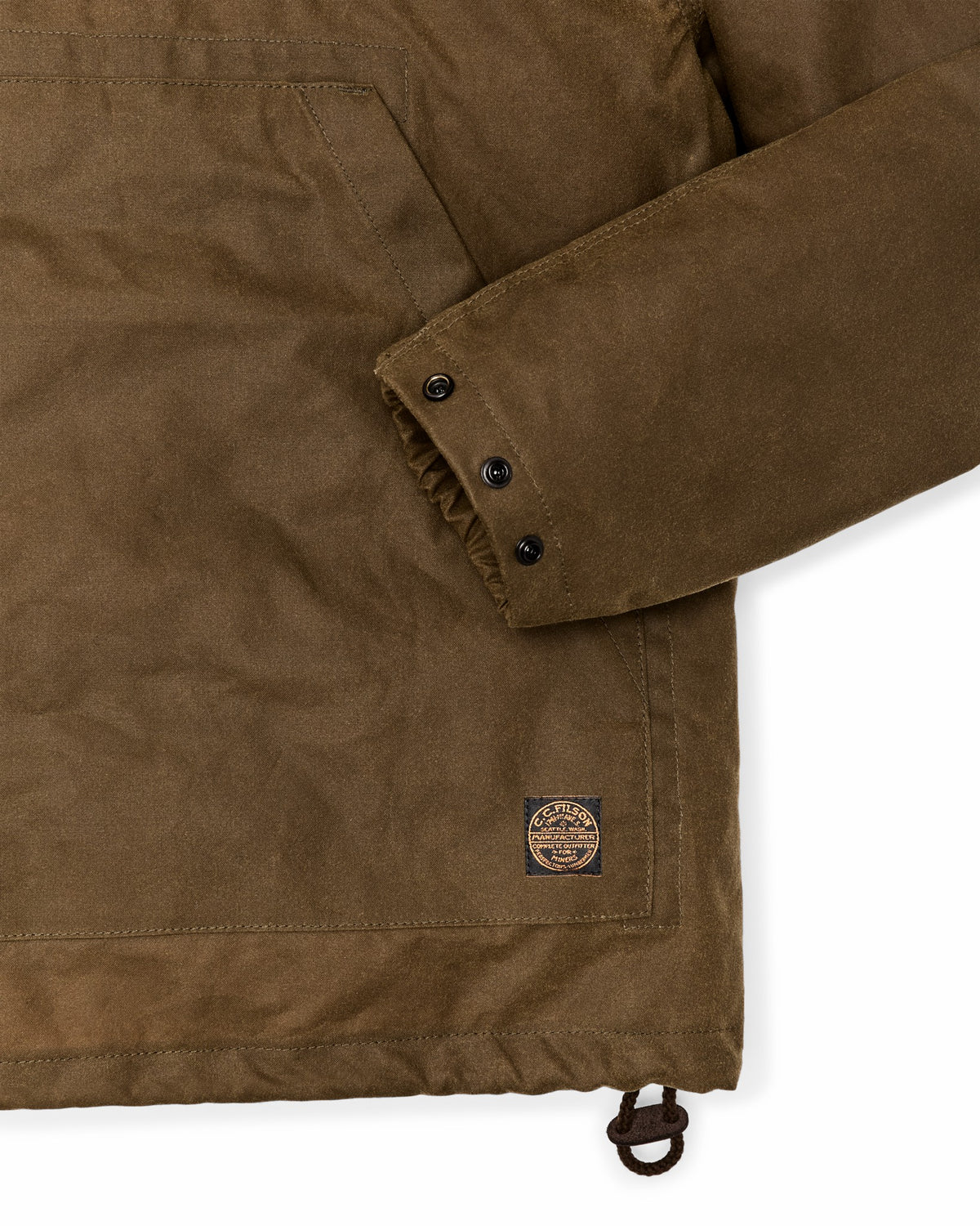 Men Filson Shelter Cloth Waxed Anorak - Dark Tan