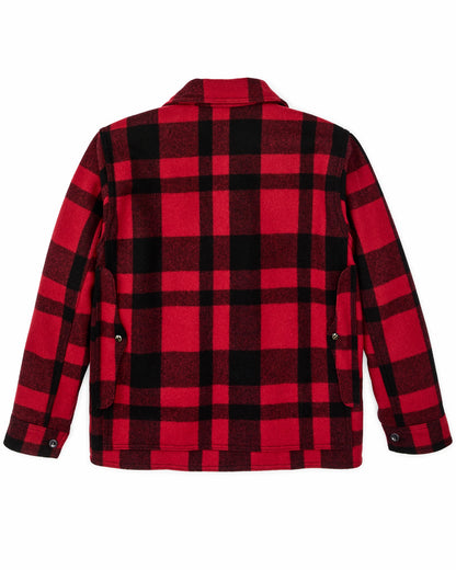 Men Filson 1940s Mackinaw Wool Cruiser Jacket - Red / Black Heritage Plaid