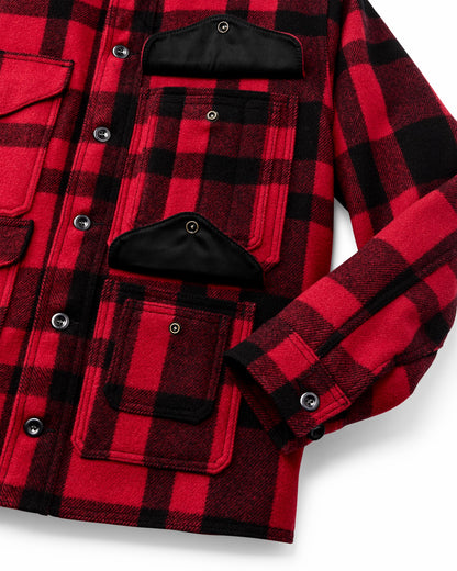 Men Filson 1940s Mackinaw Wool Cruiser Jacket - Red / Black Heritage Plaid