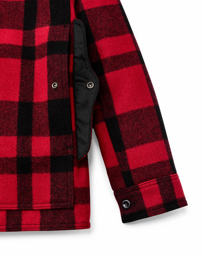 Men Filson 1940s Mackinaw Wool Cruiser Jacket - Red / Black Heritage Plaid