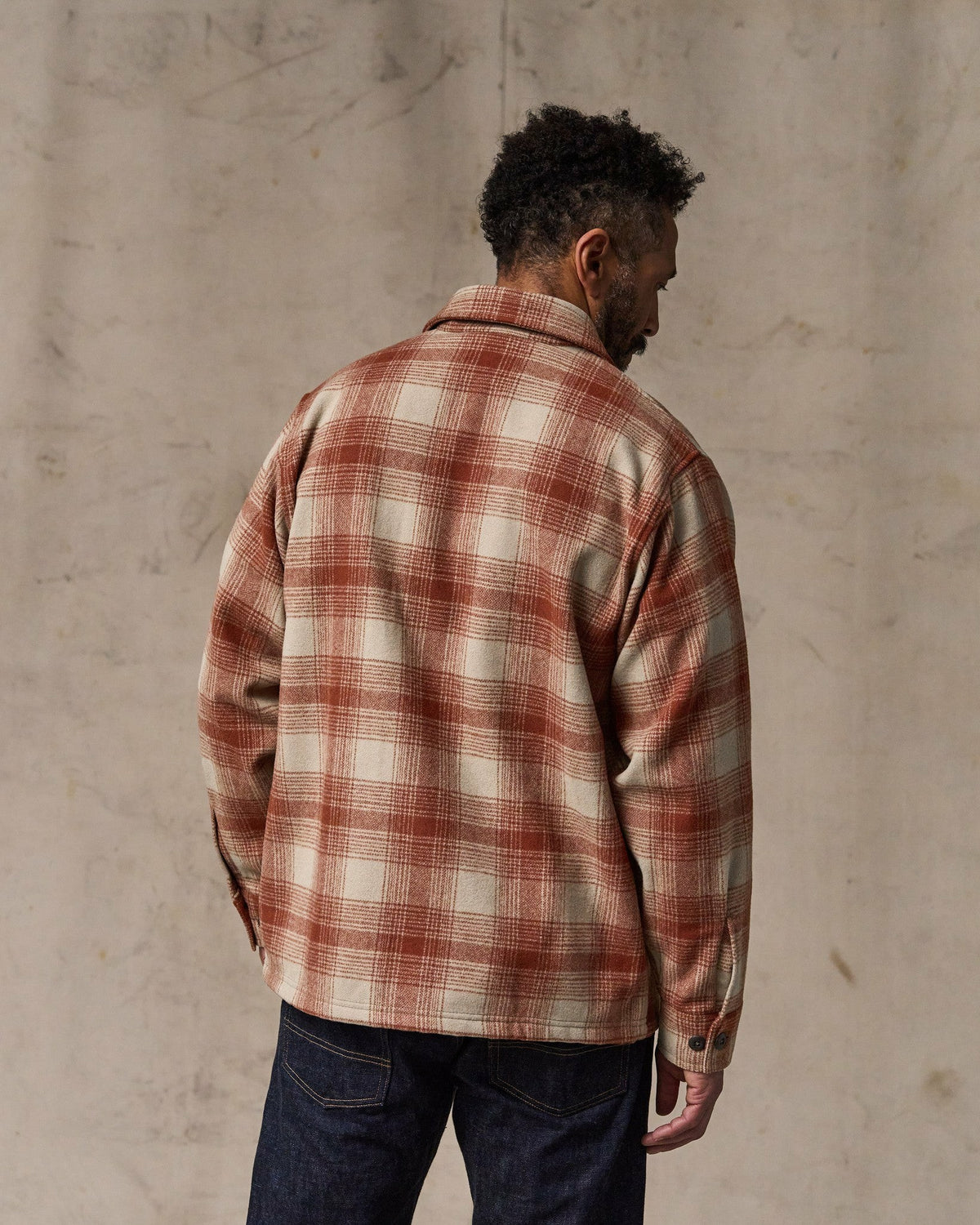Men Filson Wool Jac-shirt - Brick Multi Plaid