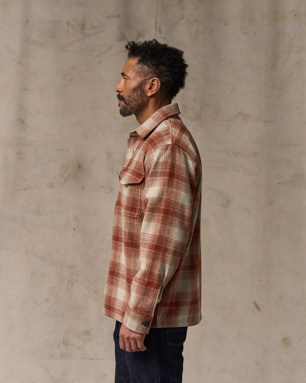 Men Filson Wool Jac-shirt - Brick Multi Plaid