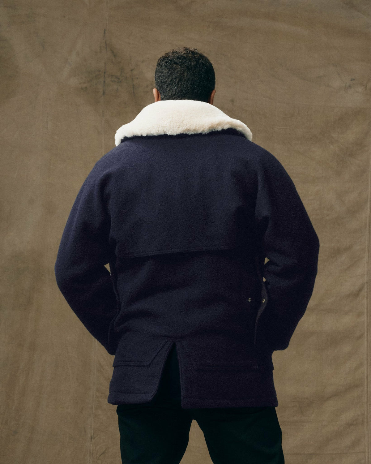 Men Filson Lined Mackinaw Wool Packer Coat - Dark Navy