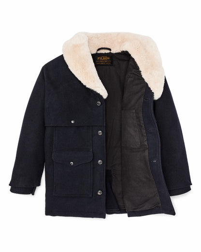 Men Filson Lined Mackinaw Wool Packer Coat - Dark Navy