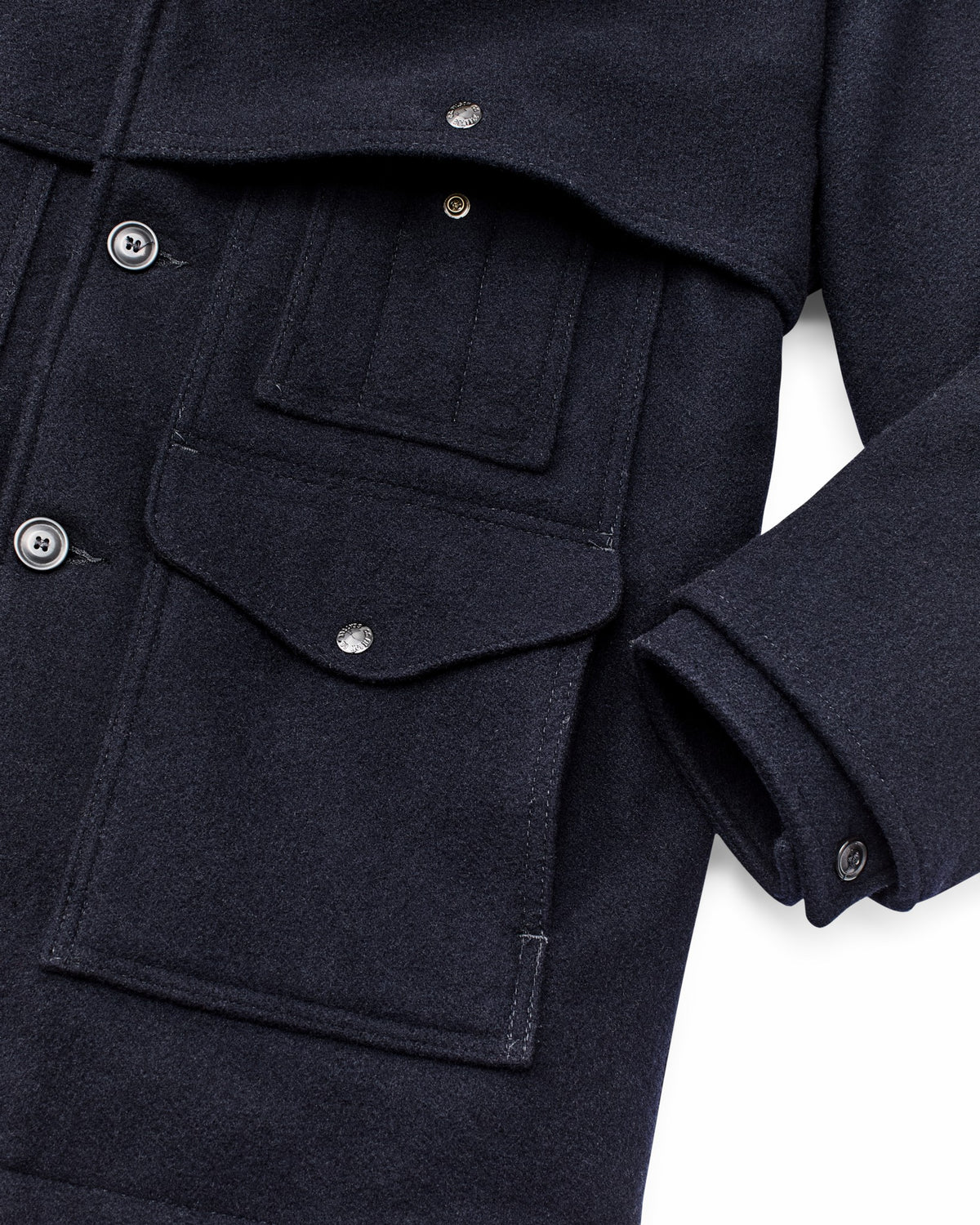 Men Filson Lined Mackinaw Wool Packer Coat - Dark Navy