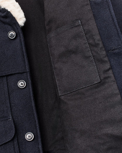 Men Filson Lined Mackinaw Wool Packer Coat - Dark Navy