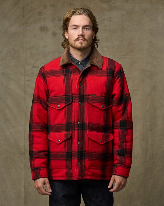 Men Filson Spokane Insulated Cruiser Jacket - Red / Black Windowpane